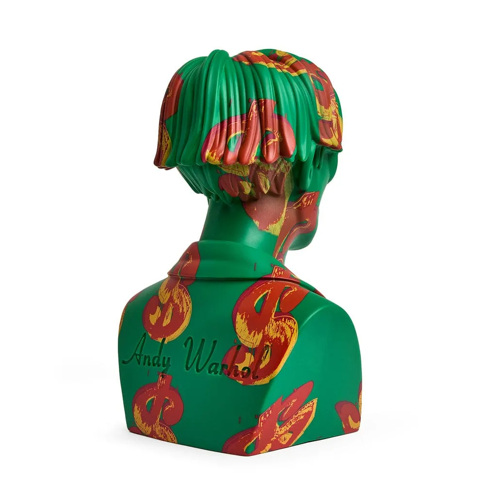 Andy Warhol - Green Dollar Sign 12" Bust Vinyl Figure Sculpture by Kidrobot