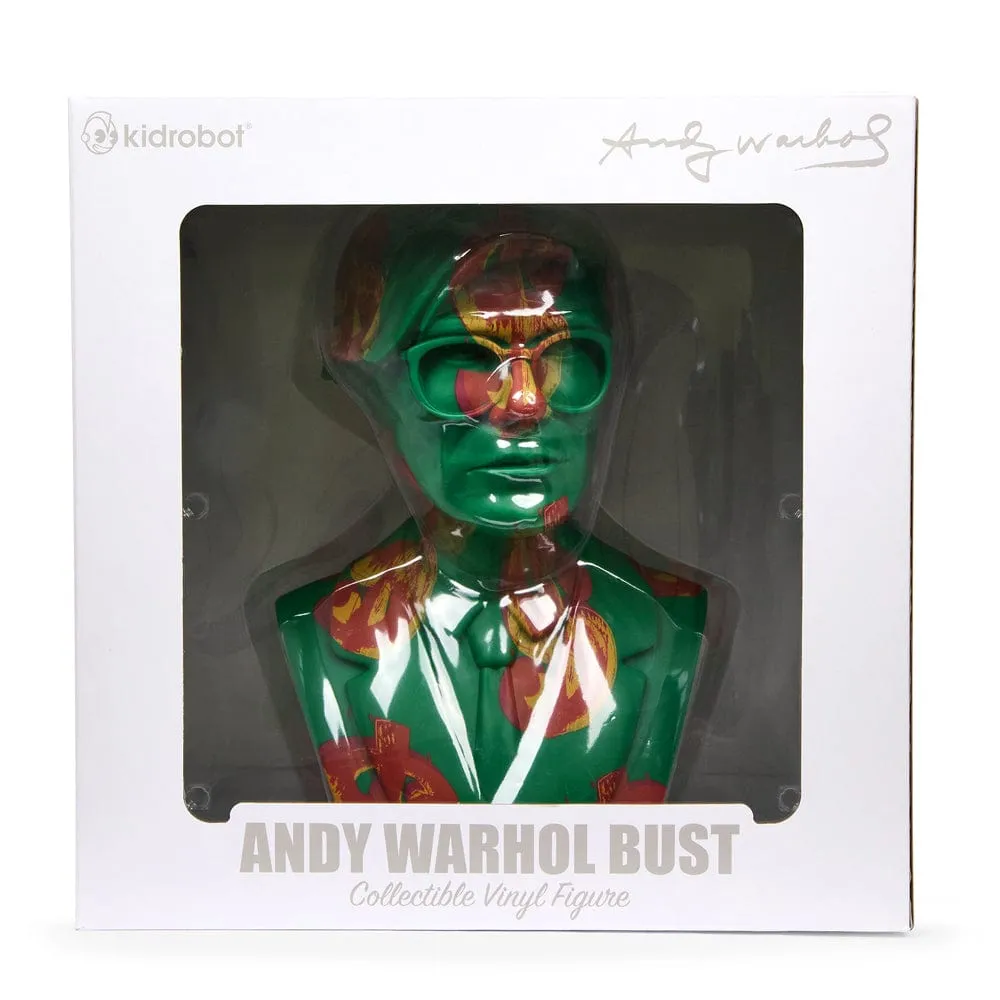 Andy Warhol - Green Dollar Sign 12" Bust Vinyl Figure Sculpture by Kidrobot