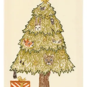 Animals in a Christmas Tree Card