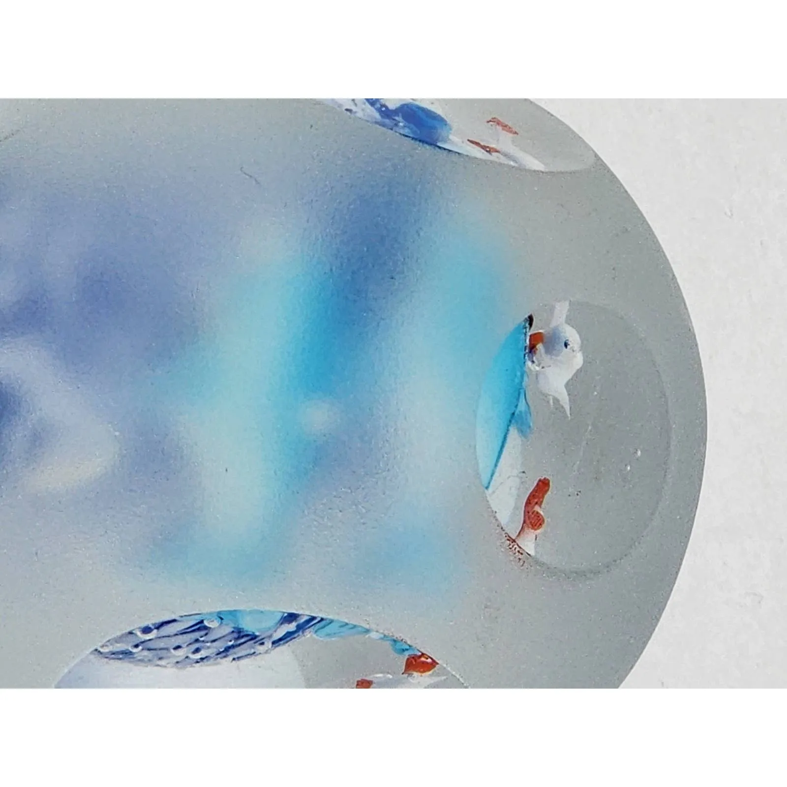 Art Glass Aquarium Paperweight Bird Fish Coral Reef Home Office Decor Underwater