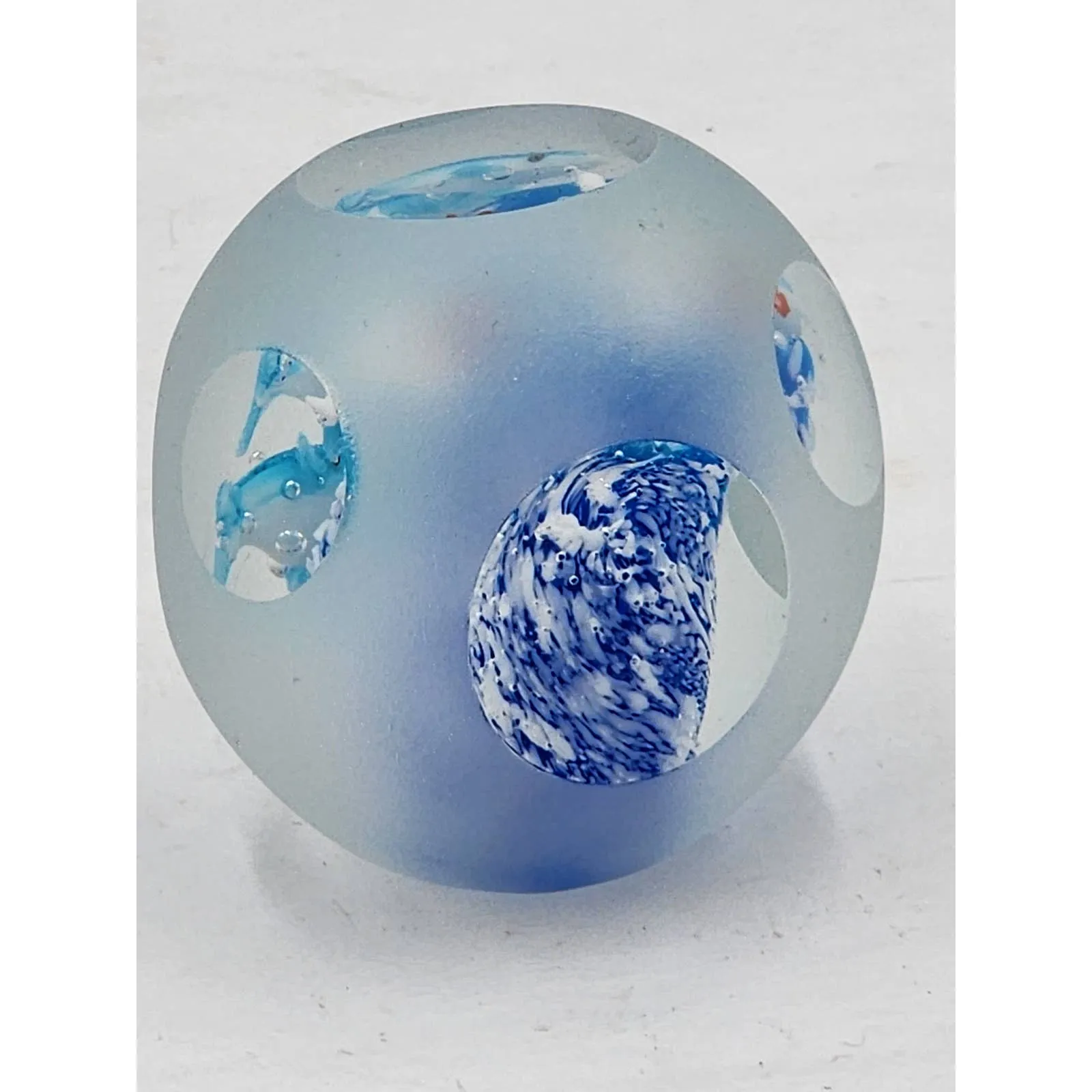Art Glass Aquarium Paperweight Bird Fish Coral Reef Home Office Decor Underwater