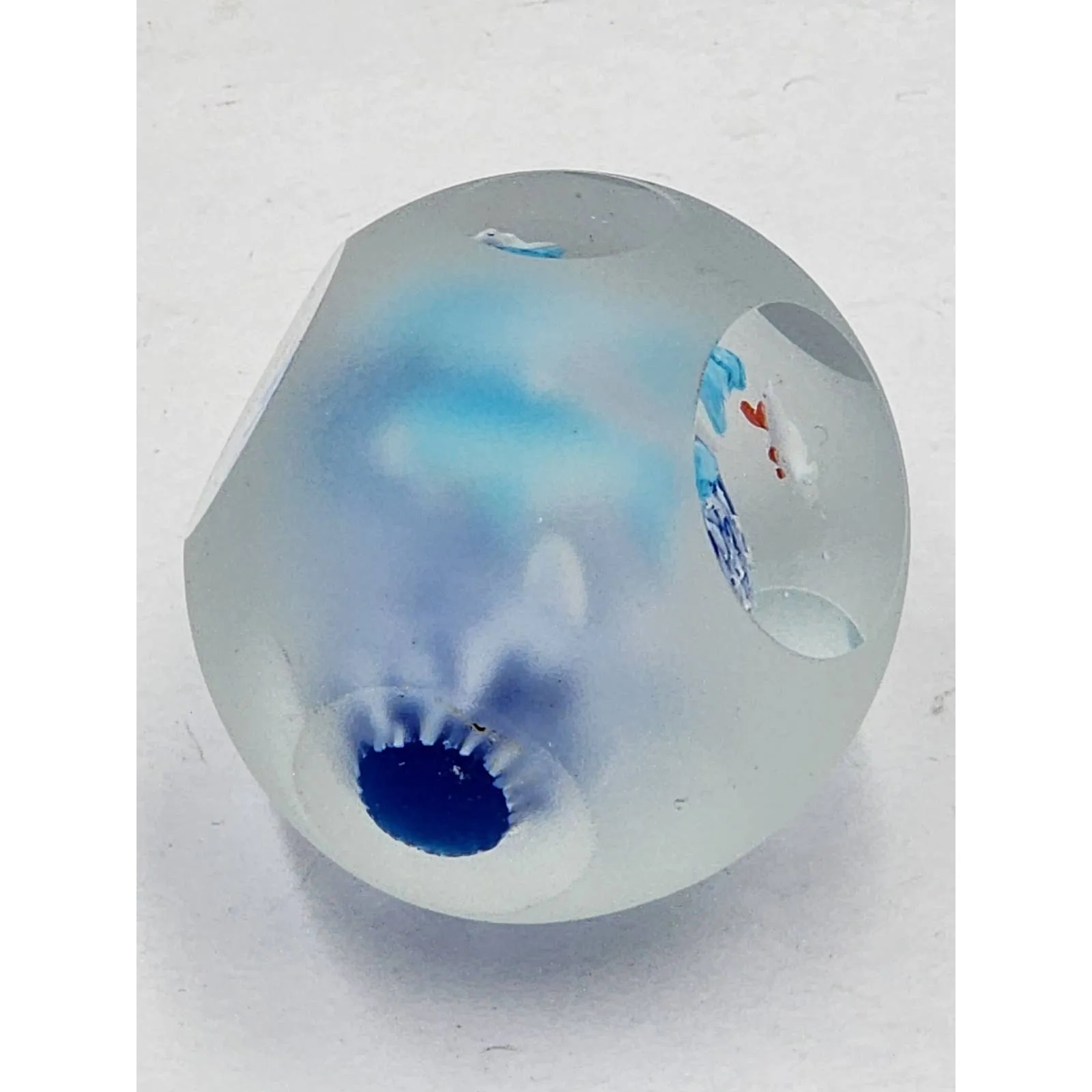 Art Glass Aquarium Paperweight Bird Fish Coral Reef Home Office Decor Underwater