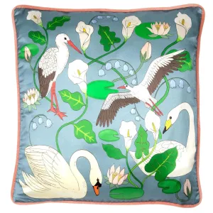 Botanical Gardens Swan Cushion Cover - Karen Mabon
