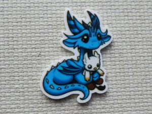 Cute Teal Blue Dragon Needle Minder, Cover Minder, Magnet