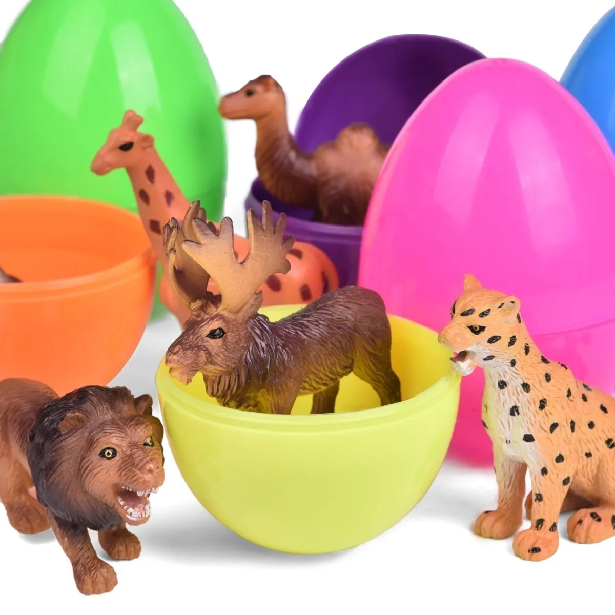 Easter Eggs with Wild Animal Figures
