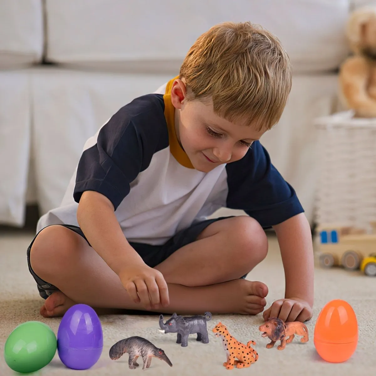 Easter Eggs with Wild Animal Figures