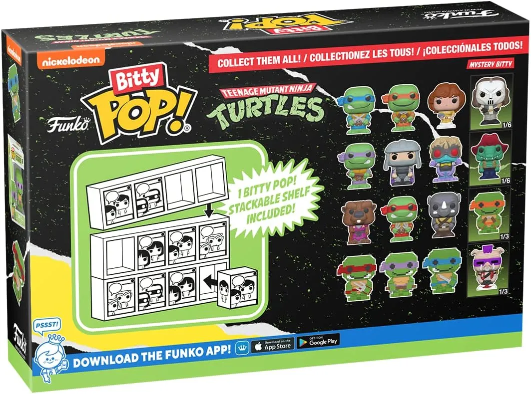 Funko Bitty Pop Teenage Mutant Ninja Turtles Mini Collectible Toys 4 Pack (Styles Vary)