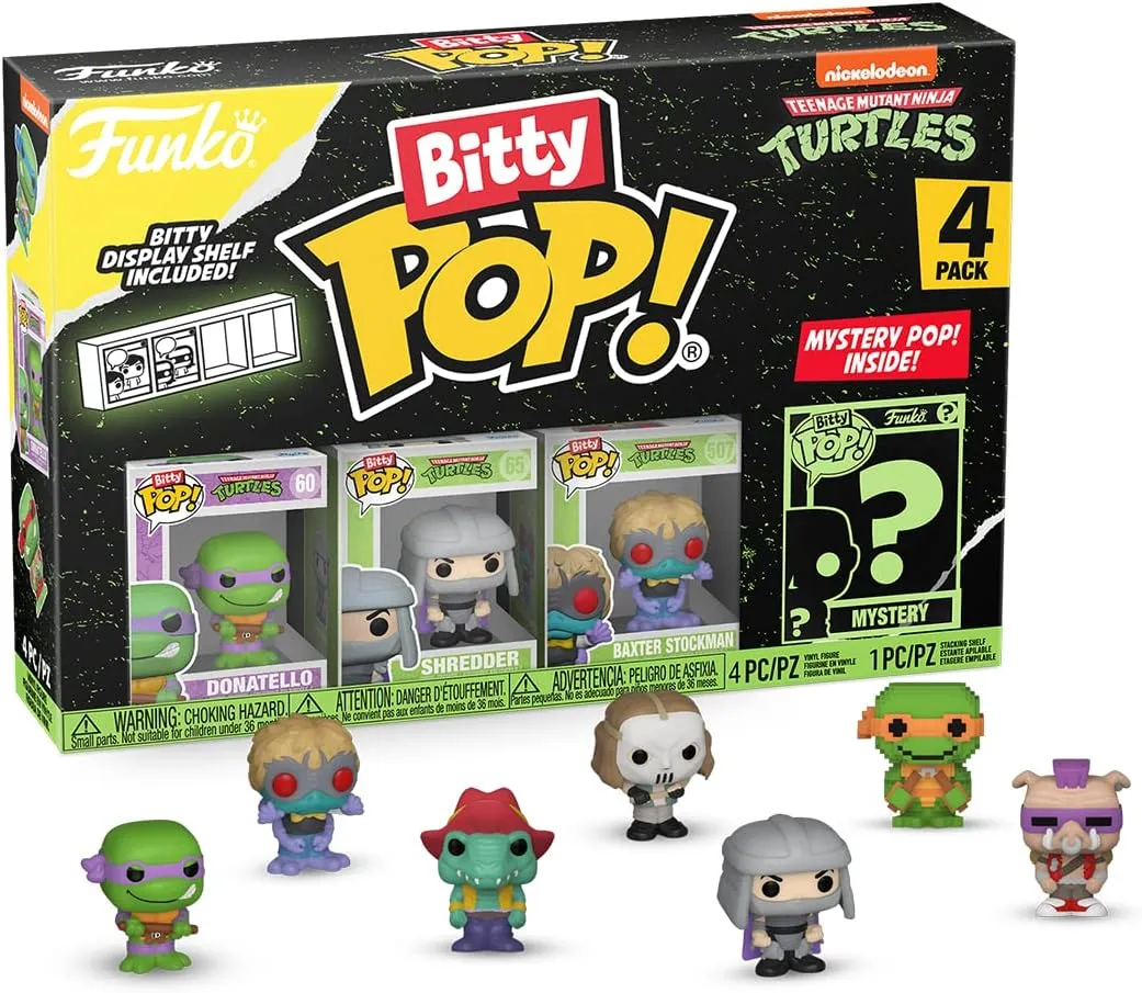 Funko Bitty Pop Teenage Mutant Ninja Turtles Mini Collectible Toys 4 Pack (Styles Vary)