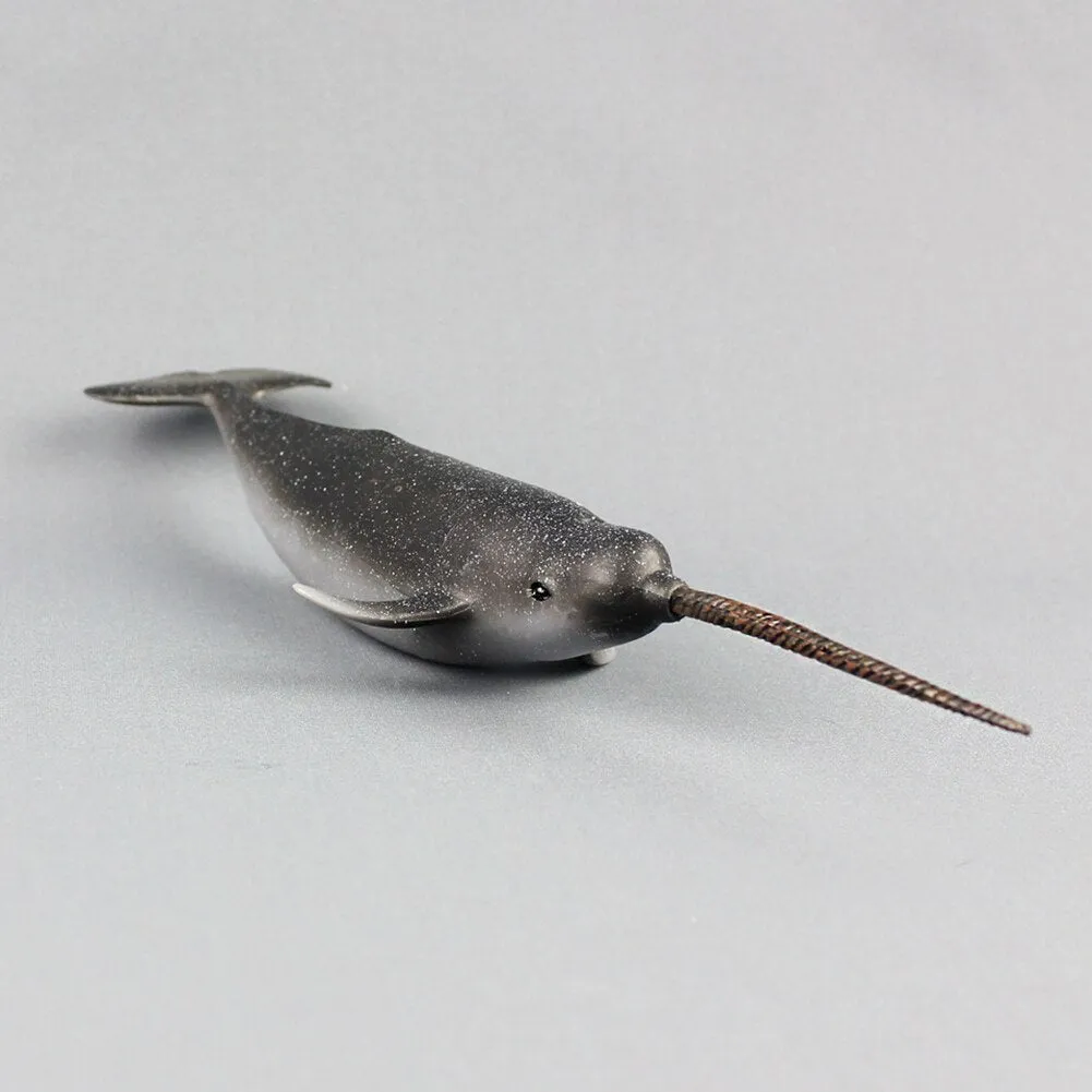 Simulation Animal Model Toys Narwhal Whale Ocean Figures Education Cognitive Kids Educational Toys for Children Gift