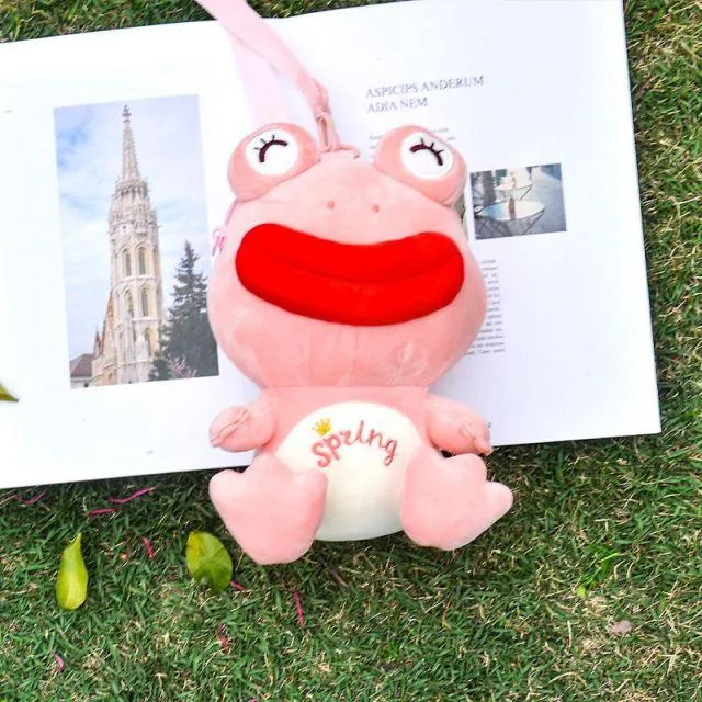 Spring Frog Plush Zipper Bag