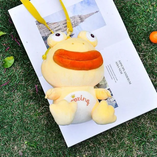 Spring Frog Plush Zipper Bag