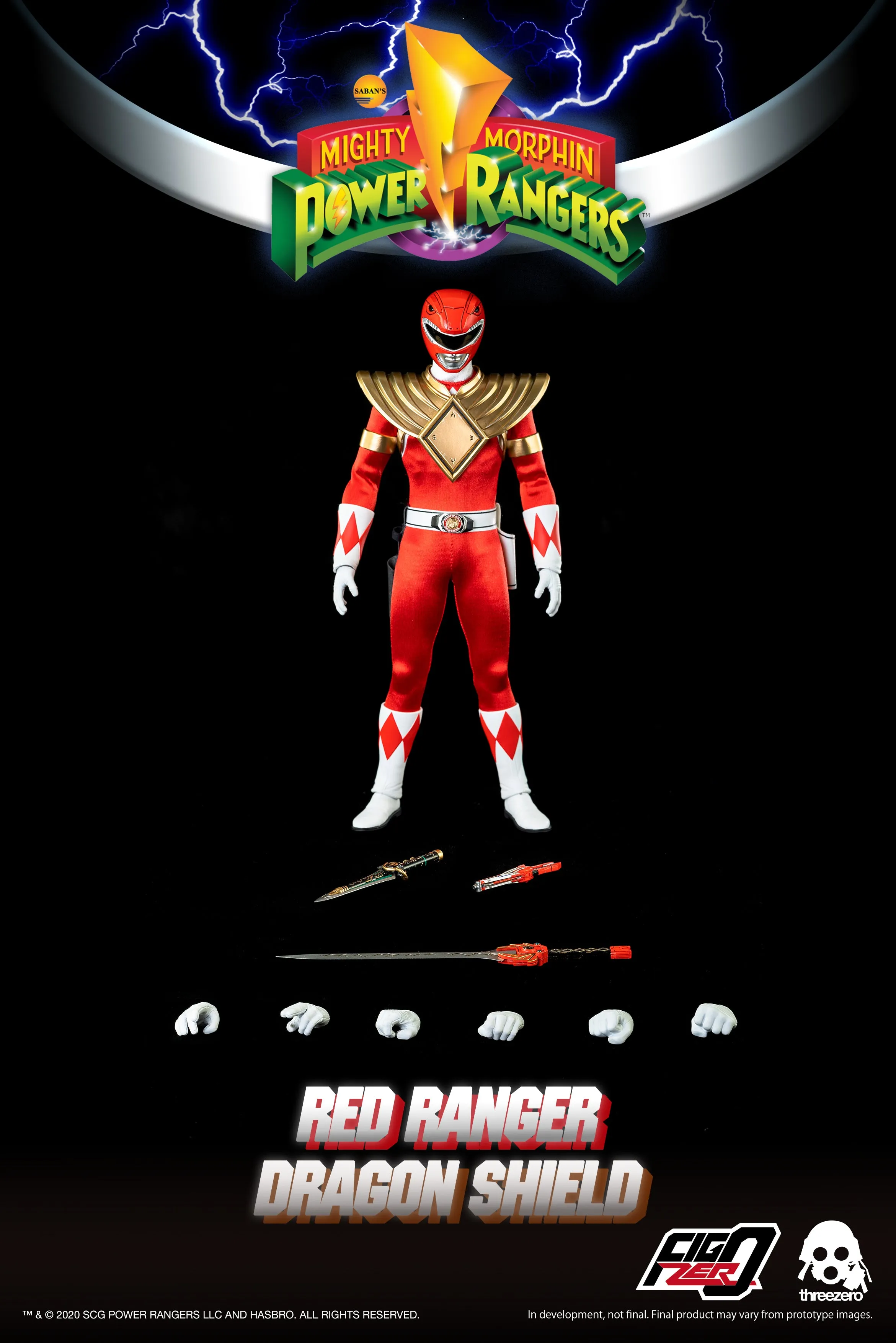 THREEZERO POWER RANGERS DRAGON SHIELD RED RANGER PX 1/6 SCALE